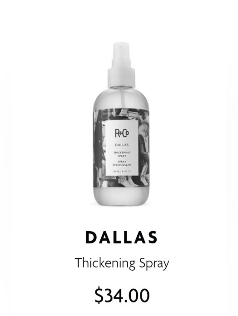 NIB R+Co Dallas Thickening Spray Full-size 8.5 Oz